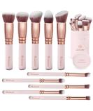 Kabuki Makeup Brush Set - Foundation Powder Blush Concealer Contour Brushes - Perfect For Liquid, Cream or Mineral Products - 10 Pc Collection With Premium Synthetic Bristles For Eye and Face Cosmetic Rose - Buy Online on SooperMarket.com