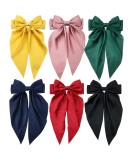 6 Pack Satin Large Hair Bows Big Oversized Giant Bow Hair Clips French Barrettes with Long Silky Ribbon Bowknot Bun Ponytail Holder Accessories for Women Lady Girl - Buy Online on SooperMarket.com