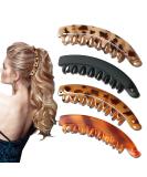 Aaiffey Banana Hair Clips for Women - Classic Double Comb Clips Leopard Print Ponytail Holder - Pack of 4 - Buy Online on SooperMarket.com