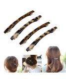 Luckycivia 4 Pack Hair Barrette Long and Thin Handmade Celluloid Onyx Hair Clip Elegant Automatic Hair Clip Barrette Ponytail Holders for Women/Girls - 4 Inches - Buy Online on SooperMarket.com