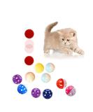 QIODAZOO 12PCS Cat Toy Balls 6 PCS Cat Bell Ball and 6 PCS Cat Soft Ball for Kitten Cat Interacitve Indoor Colorful Toy (Random Color) - Buy Online on SooperMarket.com