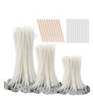 Buluker300Pcs Functional Smokeless Candle Wicks,100pcs Wicks Sticker, Pre-Waxed Cotton Core Wicks with Metal Sustainer Tabs for Pillar Candle Making and Candle DIY, 9cm/3.5in,15cm/6in,20cm/8in - Buy Online on SooperMarket.com