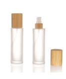 Cosidea 100ml Refillable Bamboo Lid Glass Bottles | Lotion Pump & Travel Containers for Cosmetics - Buy Online on SooperMarket.com