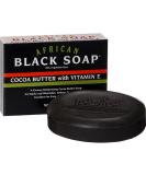 Madina African Black Soap Cocoa Butter with Vitamin E 3.5 oz - Pack of 12 - Buy Online on SooperMarket.com