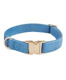 YUDOTE Ultra-Soft Dog Collar for Medium Dogs Natural Cotton Cord Sensitive Skin Friendly Blue-Grey M (1 Pack) | International Shipping Available - Buy Online on SooperMarket.com