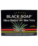 Madina African Black Soap with Shea Butter & Aloe Vera - 3.5 oz | Natural Skincare for All Skin Types - Buy Online on SooperMarket.com