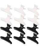 12 Pieces Butterfly Hairdresser Clamps Salon Hair Claw Hairdresser Clamp Black White Clip Barrettes - Buy Online on SooperMarket.com