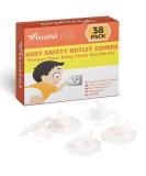 38 Pack Clear Outlet Covers Baby Proofing - Vmaisi Electrical Safety Plug Protector - Buy Online on SooperMarket.com