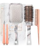 Detangle Hair Brush Set - Luxury Gifts for Women - Hairbrushes for Women - Detangling Blow Drying Straightening - Suitable for All Hair Types - Marble & Rose Gold by Lily England - Buy Online on SooperMarket.com