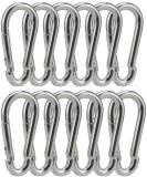 3 Inch Heavy Duty Steel Carabiner Snap Hooks - 12 Pack (8x80mm) for Hammock, Swing, Fitness, Camping, Hiking - Buy Online on SooperMarket.com