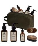 Arrison Beard Kit Made in Italy | 4-Part Beard Set with Birchwood Box Shampoo Conditioner Wax Beard Oil Comb & Brush - Buy Online on SooperMarket.com