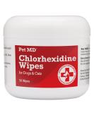 Pet MD Chlorhexidine Wipes with Ketoconazole and Aloe for Cats and Dogs, 50 Count - Buy Online on SooperMarket.com