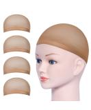 URAQT Wig Caps 4 Pcs Stretchy Nylon Stocking Wig Cap Ultra Thin Unisex Nude Wig Cap to Hold Wig in Place for Women Men Breathable Wig Net Cap for Long Short Hair Beige - Buy Online on SooperMarket.com