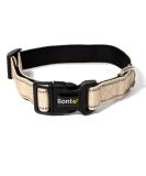 Lonto dog collar made of durable nylon size S soft padded collar for dogs 360 reflective & click closure metal ring & adaptation by stepless slide beige s beige - Buy Online on SooperMarket.com