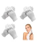 QOCO 3 Pairs White Gloves Cotton Moisturising Gloves for Eczema Dry Hands Breathable Machine Washable Cloth Gloves for Men Women Bedtime Sleep Overnight Hand Cream Lotion Protection Gloves - Buy Online on SooperMarket.com