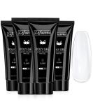Lofuanna Poly Nail Gel Extension Kit - 4Pcs Clear Builder Gel for Professional DIY Nails - Buy Online on SooperMarket.com