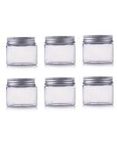 250ml PET Plastic Cosmetic Containers with Silver Aluminum Lid - 8oz Cream Lotion Jars Ointment Bottles Food Jars - 6 Pack - Buy Online on SooperMarket.com
