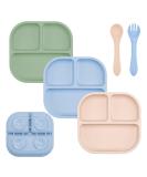 FireTink 3-Piece Silicone Baby Plate Set - BPA-Free Suction Cup Slip-Resistant Children's Dishware with Fork & Spoon - Buy Online on SooperMarket.com
