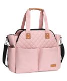 Lekebaby Baby Changing Bag Large Nappy Bags for Mom and Dad Nappy Changing Bag Stylish Travel Tote with Nappy Changing Mat Quilted Pink - Buy Online on SooperMarket.com