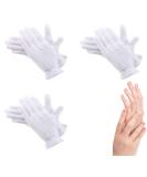 100% Cotton Gloves for Eczema - 3 Pairs White Moisturizing Gloves | Premium Quality for Dry, Sensitive Skin | Overnight Bedtime Therapy - Buy Online on SooperMarket.com