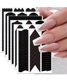 French Manicure Nail Stickers - 6 Sheets French Tip Nail Guides for DIY Nail Art - Buy Online on SooperMarket.com