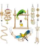 CAMITER 8 Packs Bird Toys Parrots Cage Toys Natural Wood Hanging Swing Shredding Chewing Perches Parrot Toy Parrot Bite Toy for Budgie Parakeet Cockatiel Macaw - Buy Online on SooperMarket.com