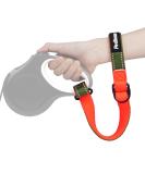 Petbonus Short Dog Leash - Adjustable Safety Bracelet with Reflective Seams & Soft Padded Handle for Roller Leashes - Khaki Green - Extra Safety for Strollers - Buy Online on SooperMarket.com