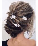Earent Bride Wedding Flower Hair Pins Pearl Hair Accessories Leaf Headpieces Bridal Hair Pieces for Women and Girls(Pack of 3) - Buy Online on SooperMarket.com