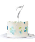 Happy Birthday Cake Topper - Silver Rhinestone Decoration | International Shipping - Buy Online on SooperMarket.com