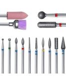 ERUIKA 14pcs Nail Drill Bits Set, Professional Rotary Burrs Diamond Cuticle Remover Bits Kit, 3/32" Electric Manicure Nail File Bit for Acrylic Gel Nails Cuticle Manicure - Buy Online on SooperMarket.com