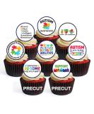 24 PRECUT Autism Awareness Edible Cupcake Toppers - Jigsaw Theme Premium Thickness SWEETENED Vanilla - Wafer Card disc Cake Decorations - Buy Online on SooperMarket.com