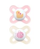 MAM Schnuller Start S152 - Pink Silicone Pacifier for Newborns 0-2 Months (2 Pack) with Sterilizable Box - Ideal for Babies - Spanish Version - Buy Online on SooperMarket.com