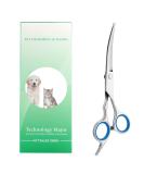 Dog Grooming Scissors with Safety Round Tip Pet Dog Cat Curved Grooming Shears Scissors Stainless Steel Pet Grooming Tools (Silver Down Curved Scissor) - Buy Online on SooperMarket.com