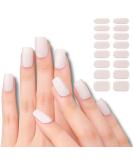 Beautfave 16Pcs Semi Cured Gel Nail Strips - Self Adhesive White Nail Wraps with File & Stick - Greywhite | UV/LED Lamp Required - Buy Online on SooperMarket.com