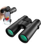 CAMMOO 12x42 HD Binoculars - IPX7 Fog & Waterproof - Bright BAK-4 Prism - Universal Phone Adapter - Bird Watching & Hunting - BLACK - Buy Online on SooperMarket.com