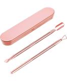 Stainless Steel Cuticle Pusher Kit - Triangle Peeler, Scraper, Double Ended Cutter & Nail Cleaner - Rose Gold Finish - Buy Online on SooperMarket.com