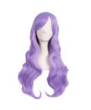 MapofBeauty 28 Inch/70cm Charming Women Side Bangs Long Curly Full Hair Synthetic Wig (Light Purple) - Buy Online on SooperMarket.com
