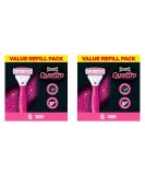 Wilkinson Sword Quattro for Women Razor Blades - 6 Pieces (Pack of 2) | Premium Women's Razors for a Smooth Shave - Buy Online on SooperMarket.com