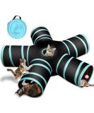5-Way Collapsible Cat Tunnel Toy | Pet Playhouse with Storage Bag | Ideal for Cats, Puppies, Rabbits, Ferrets, Guinea Pigs | Indoor & Outdoor Use - Buy Online on SooperMarket.com