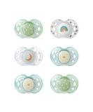 Tommee Tippee Nighttime soother 18-36 months 6 pack of glow in the dark soothers with symmetrical silicone baglet Pink Night - Buy Online on SooperMarket.com