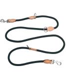 2m Nylon Dog Leash with 2 Carabiners - Durable Double Line Training Drag Line for Small Medium & Large Dogs - Perfect for Exercise & Control (Black) - Buy Online on SooperMarket.com
