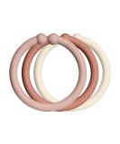 BIBSS LOOPS 12-Pack - BPA-Free Food Safe Teethers for 0-36 Months | Blush Woodchuck Ivory - Buy Online on SooperMarket.com
