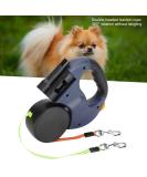 3M Double Retractable Dog Leash with LED Light - Flexible Dog Leash for Two Dogs (Dark Gray) | International Shipping Available - Buy Online on SooperMarket.com