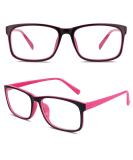 CGID CN12 Glasses Extra Narrow Frame! Slim Rectangle Nerd Clear Glasses A Black Pink - Buy Online on SooperMarket.com
