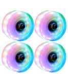 Luminous Light Up Roller Skate Wheels with Bearings - 4 Pack | 32mm x 58mm | Outdoor Double Row Skating and Skateboard - Buy Online on SooperMarket.com