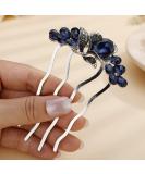 Missgrace Blue Crystal Rhinestone Flower Hair Comb for Bride - Wedding Prom Hair Accessory - Buy Online on SooperMarket.com