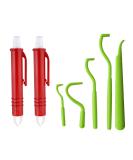 EasyULT 7Pcs Tick Remover Tool Tick Remover Kit with Set of 5 Tick Hook 2 Tick Removal Pen Painlessly Tick Remover for Dogs Cats Humans(Green) Green1 - Buy Online on SooperMarket.com