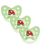 Dentistar Silikon Schnuller 3 Set- Size 3 from 14 months- tooth and jaw-friendly tissue with dental level- BPA-free- Made in Germany- Trecker green - Buy Online on SooperMarket.com