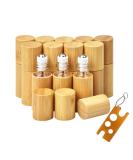 12 Pack Roll On Bottles for Essential Oils with Bamboo Bowl | Merysan 5ml Refillable Containers | Aromatherapy Fragrance Bottles with Stainless Steel Balls - Buy Online on SooperMarket.com