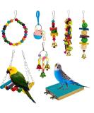 Yorgewd 8-Pack Bird Toys Parrots Cage Toys Hanging Swing Shredding Chewing Perches Parrot Toy Parrot Bite Toy for Budgie Cockatiels Conures Finches Small Parakeets - Buy Online on SooperMarket.com